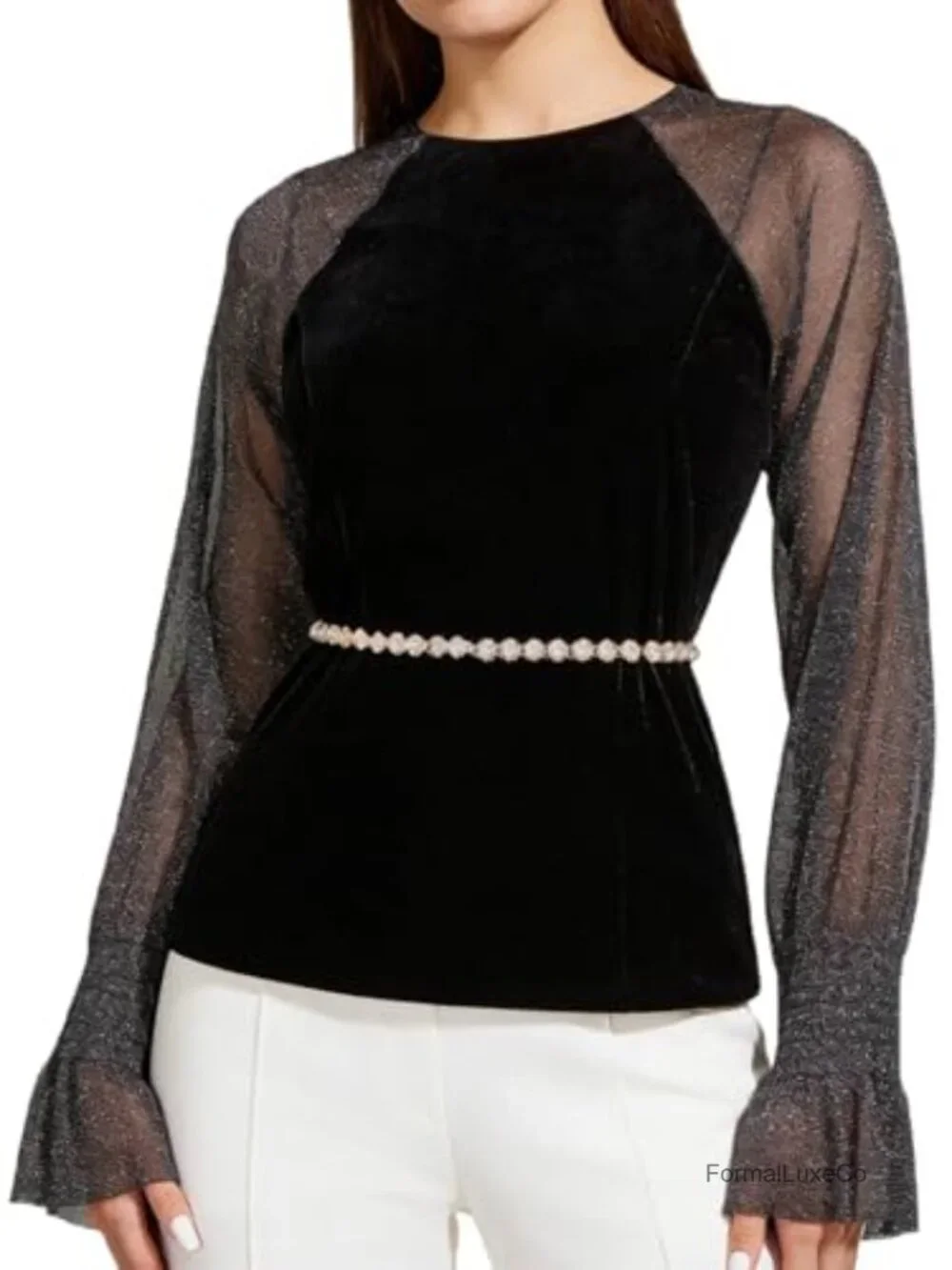 Rhinestone Dress Belt Adjustable Waist Belt for Formal Wedding